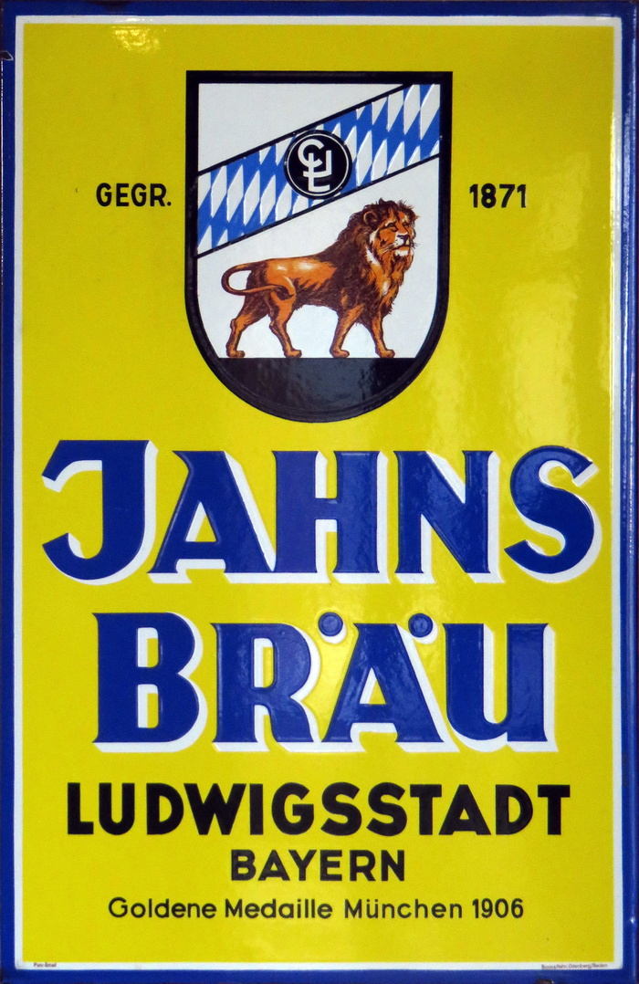 电子邮件，标志，啤酒，电子邮件标志，jahnsbräu，ludwig town of，upper franconia，History