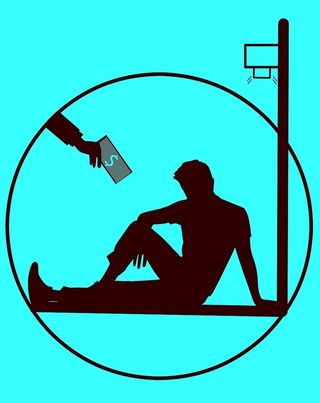 伸出援助之手帮助无家可归者的插图。