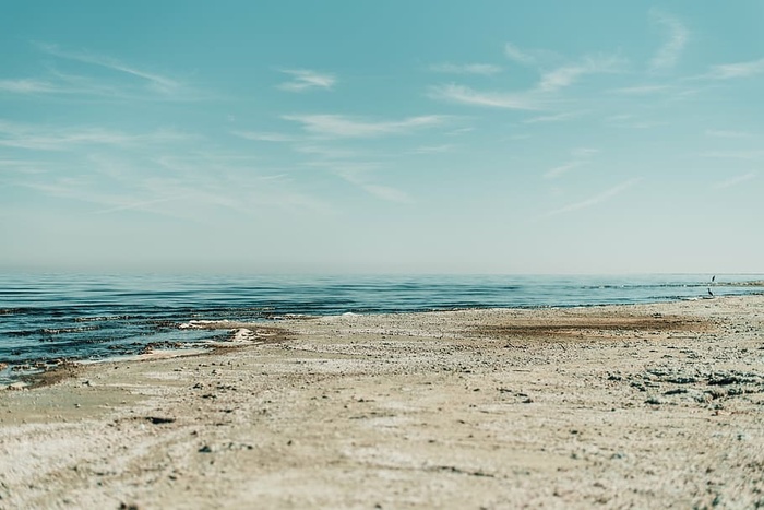 海滩、地平线、炎热、风景、海洋、户外、放松、沙滩