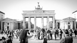 柏林，柏林墙，欧洲，德国，城市，人民，黑白，勃兰登堡