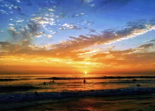 海，黎明，自然，天空，余辉，海滩，云，黄昏