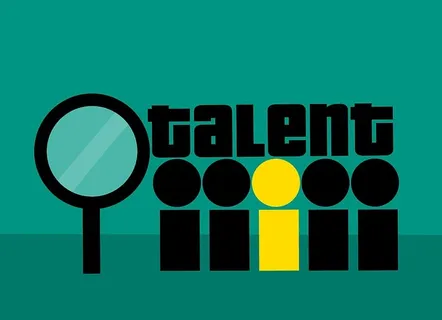 人物插图和人才这个词。