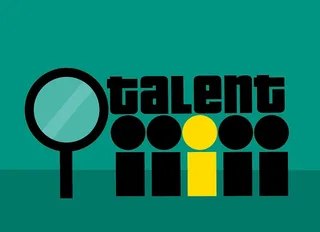 人物插图和人才这个词。