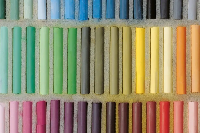 彩色粉彩油画，粉彩，白垩纪，约，彩色，粉彩画，颜料，彩色