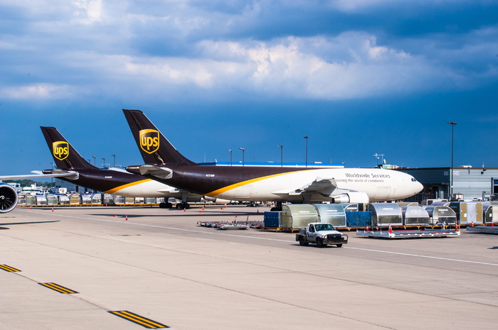 ups, 发动机, 波音, 747, 8f 机场, 飞机, 飞, 航空