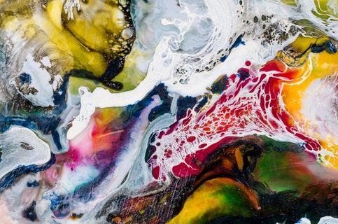 红色, 蓝色, 白色, 流体, 抽象, 绘画, 艺术, 详细信息