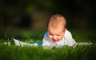 婴儿，湖，森林，绿色，草，第一步，肖像，朋友