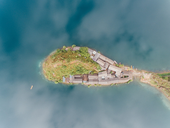 岛屿的空中拍摄