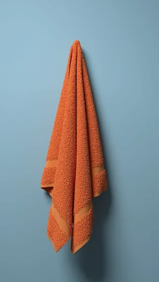 毛巾，浴室，干净，新，橙色，简单，摄影棚拍摄，室内