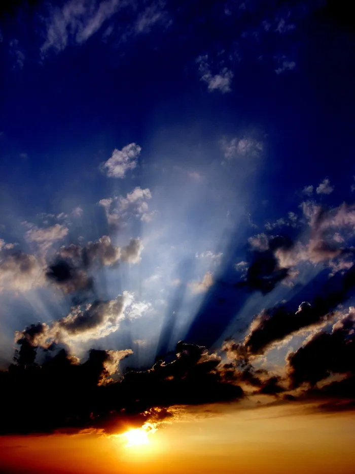 黄金时段，日落，太阳，云，火，在晚上，云-天空，天空