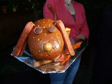 脸，香肠狗，狗，wurstwaldi，礼物，生日礼物，生日惊喜，面包