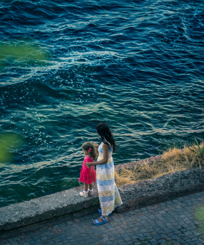 海，海洋，水，波浪，自然，墙，街道，人