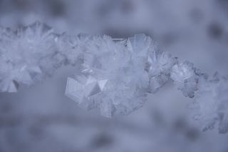 水晶、冰、冬天、特写、无人、白色、低温、聚焦前景