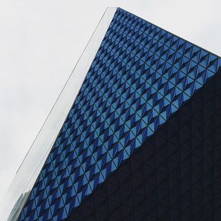 加拿大，多伦多，瑞尔森大学学生学习中心（slc），图案，水晶，蓝色，市中心，现代