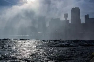 美国，尼亚加拉大瀑布，瀑布，天际线，针，水，潮汐，波浪