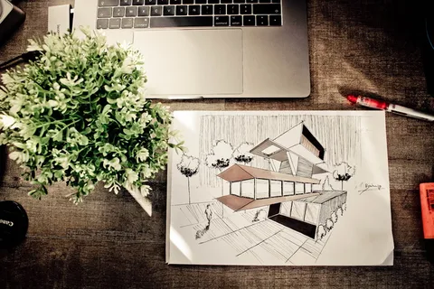 棕色木桌上的棕色房子插图 棕色木桌上的棕色房子插图
