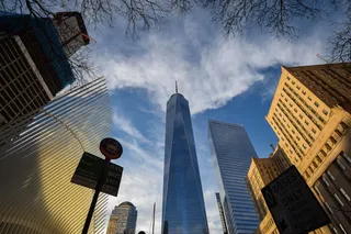 纽约，美国，一个世界贸易中心，摩天大楼，高大，商业，天空，云