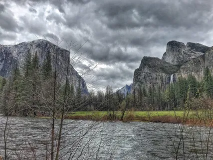 风景，山脉，自然，天空，云朵，多云，针叶树，乌云