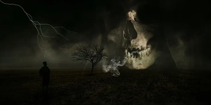 死神画，灵魂，鬼魂，人物，噩梦，骷髅和十字骨，黑暗，恐怖