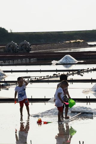 儿童，盐，游戏，反思，*，旅游，可爱，自然