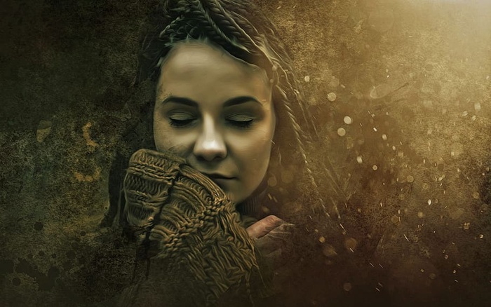 女人，棕色，外套照片，深色，幻想，幻想肖像，肖像，女性