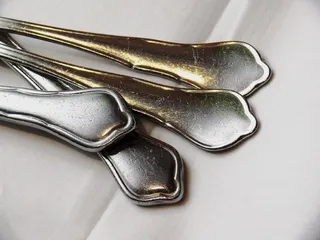 餐具，食物，叉子，厨房，勺子，刀，餐馆，银