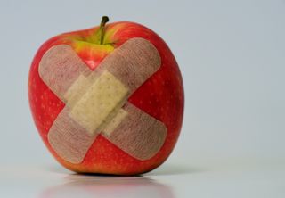 蜜酥苹果，创可贴，苹果，贴片，受伤，协会，水果，食品