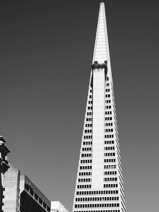 旧金山，美国，泛美金字塔，B/W，黑白，SF，建筑，横跨美洲建筑