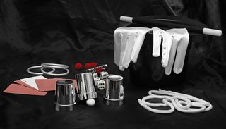 各种魔术师工具, 魔术, 变戏法, 魔术师, 圆筒, 魔术帽, 魔杖, 卡片