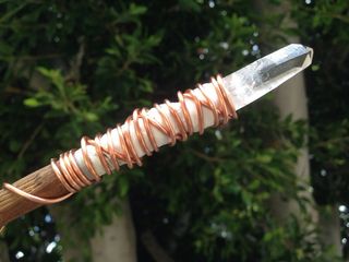 透明，水晶石饰品，魔杖，水晶魔杖，魔杖，石英晶体，水晶，魔法