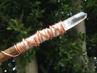 透明，水晶石饰品，魔杖，水晶魔杖，魔杖，石英晶体，水晶，魔法