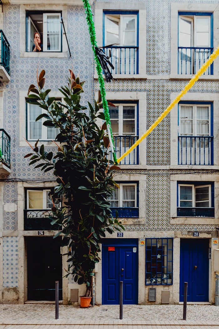 葡萄牙里斯本为圣安东尼盛宴装饰的街道