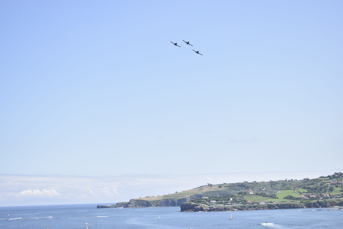 飞机、costa、gijón、asturias、飞行、天空、水、运输