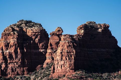 贫瘠、灌木丛、峡谷、日光、沙漠、干旱、地质、景观