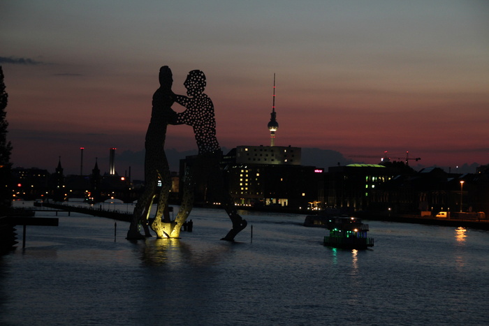 柏林，分子人，狂欢，treptow，abendstimmung，日落，*区，建筑