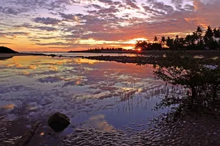 山水，水，自然，海，天，倒影，美丽，日落