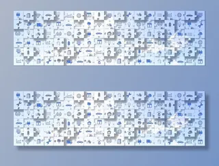 拼图、图标、蓝色、天空、生态、商业、旅游、环境