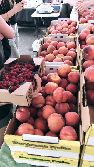 农贸市场，美国，温哥华，华盛顿，新鲜，桃子，购物，水果，市场