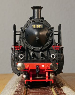 红色，黑色，列车比例模型，蒸汽机车，模型，比例h0，巴伐利亚州，s 3-6