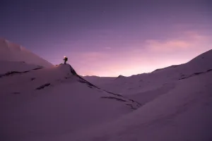 人，站着，山，瑞士阿尔卑斯山，雪，兰登，蓝色，冒险