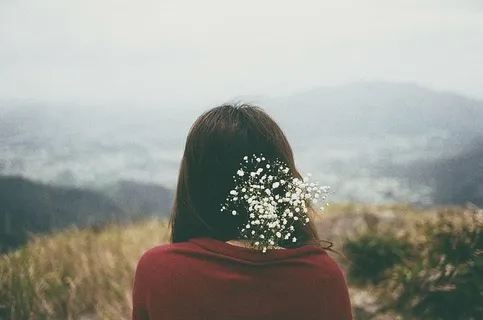 人,顶,山,女人,红色,衬衫,脸,模糊 人,顶,山,女人,红色,衬衫,脸,模糊