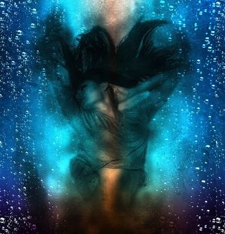 水下，地下，恐惧，一人，水，成人，运动