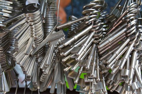 钥匙，钥匙束，锁钥匙，戒指，金属，门，房子，锁