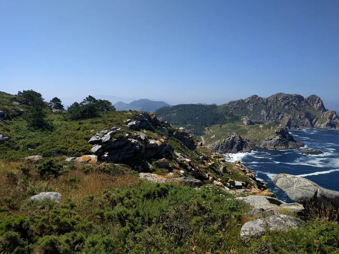 Cies，岛，里亚斯拜克斯，蓬特韦德拉，Cies岛，科斯塔，岩石，景观