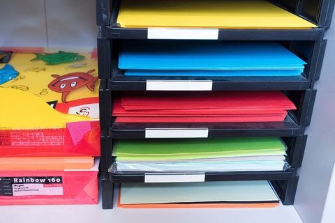 纸张，彩色，彩色，标签，纸堆，黄色，蓝色，红色