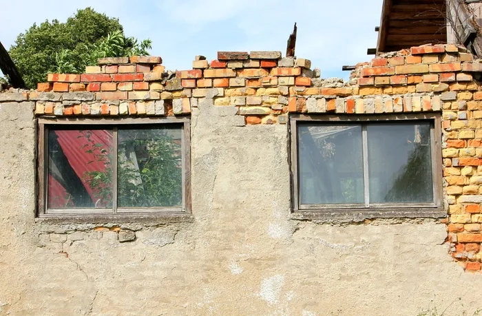 墙、砖、窗、废墟、建筑、已建结构、建筑外部、建筑