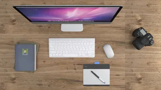 银色imac，电脑，桌子，办公室，桌子，工作，电脑桌，办公桌