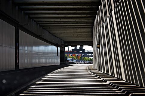 易北河隧道、汉堡、隧道、交通、道路、沥青、建筑、照明