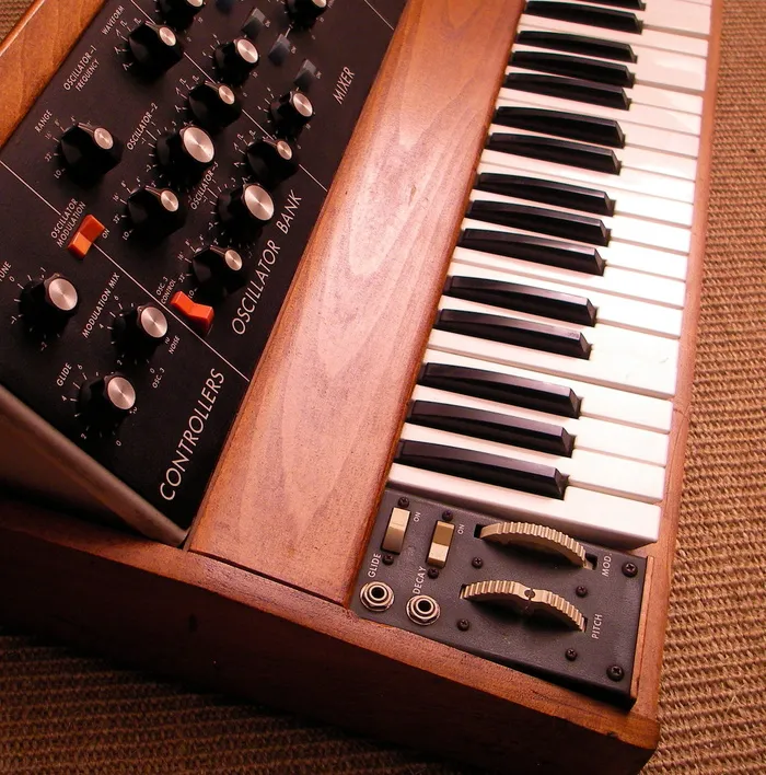 minimoog, 键盘乐器, 音乐, 乐器, 仪器, 特写, 合成器, 技术