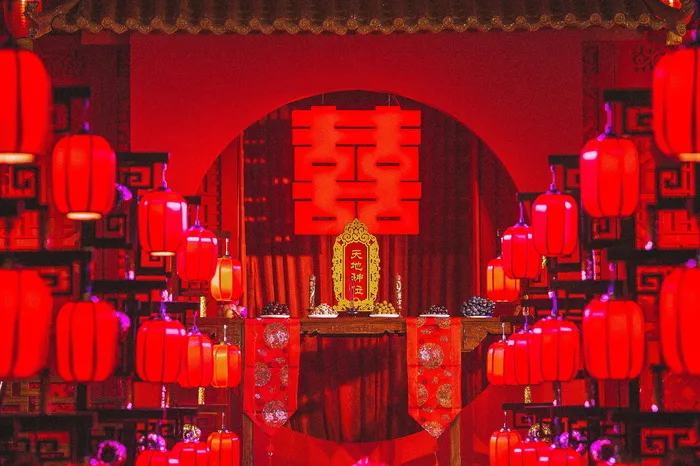 中国婚礼，婚礼，中国风格，红色，照明设备，中国灯笼，节日，文字